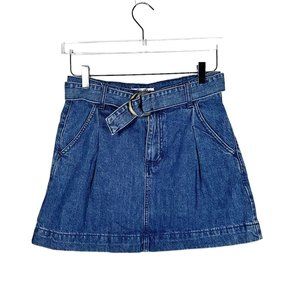 We The Free | Belted Jade Denim Mini Skirt
